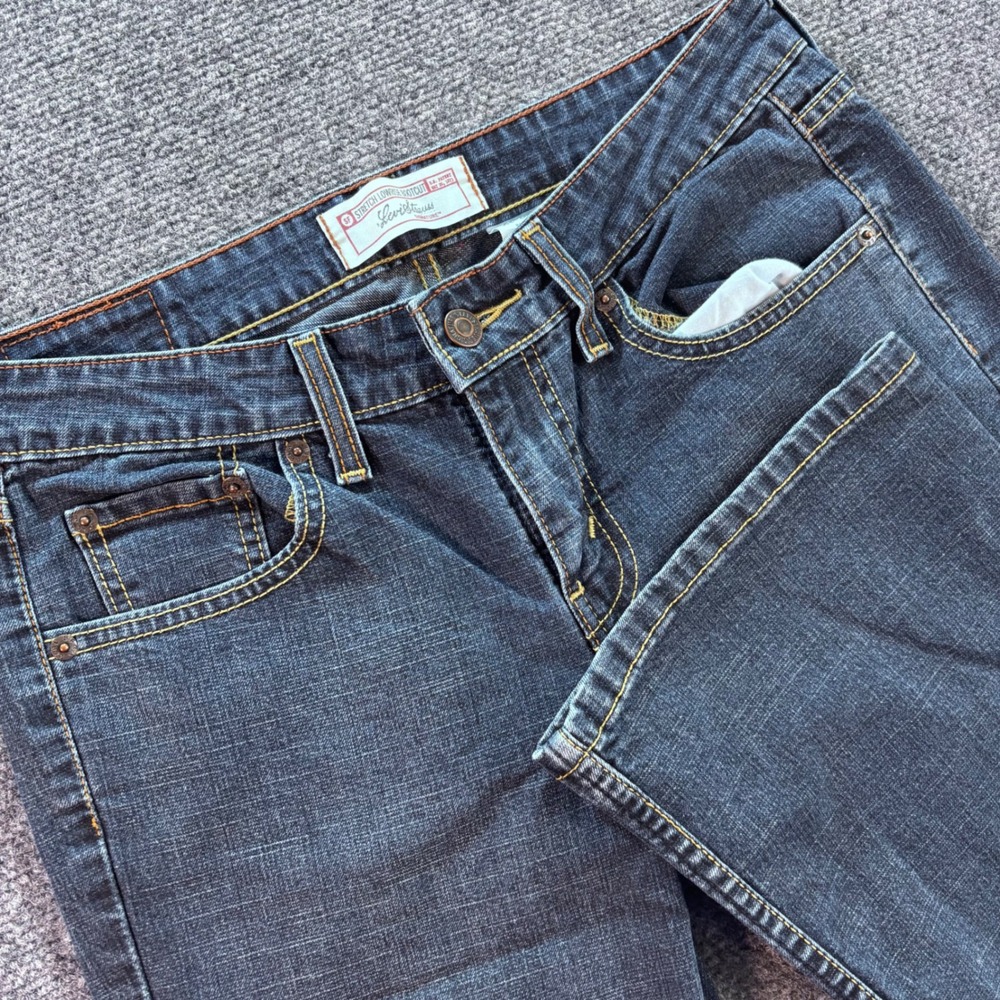 Levi Strauss Signature Bootcut Jeans Womens 5 Short Blue Low Rise Stretch Y2K